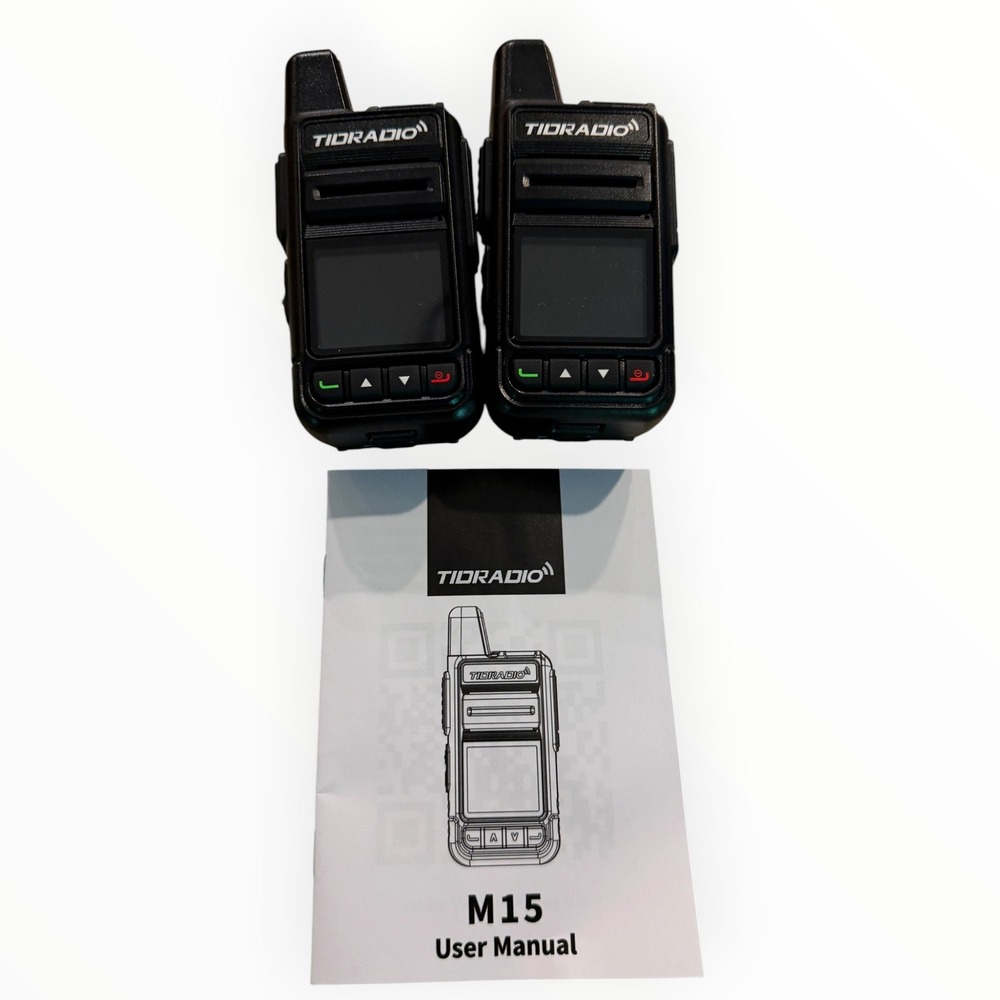 TIDRADIO TD-M15 Walkie Talkies Adult OS Black Like New 4G LTE 5000 Miles 2 Pack
